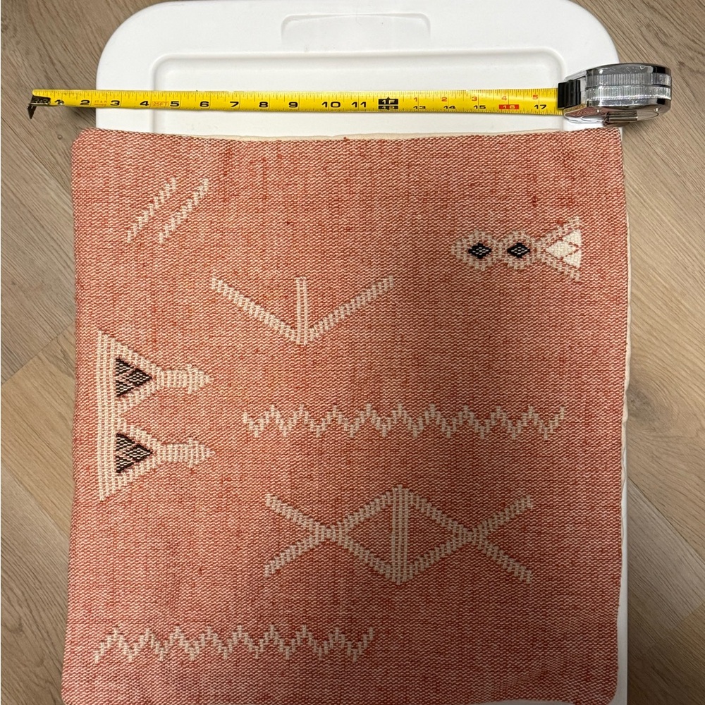 Turkish Geometric Patterned Textile in Red and Cream